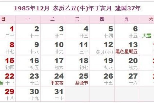 万年历带你走进1985年属牛的命运与性格解析