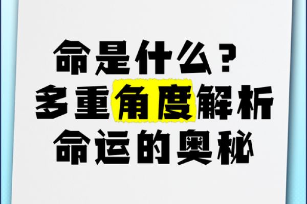 一命二命三命：解密命运背后的奥秘与影响